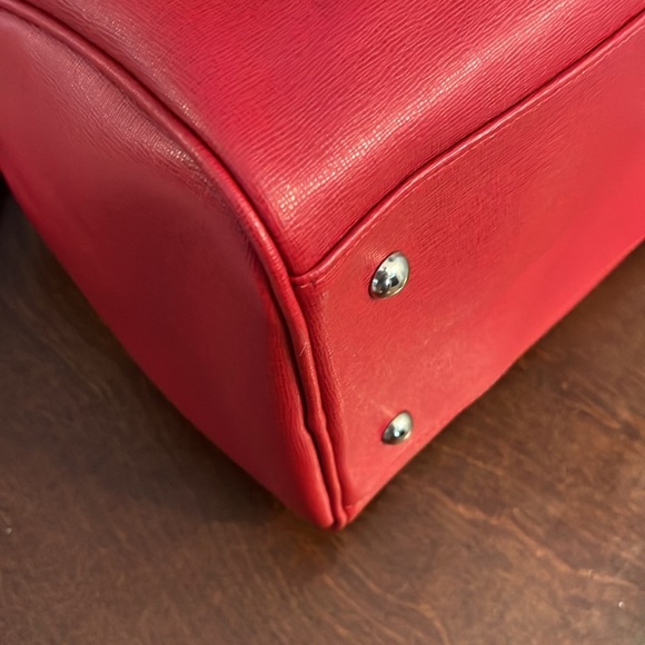 Authentic New Furla Elena Medium Leather Satchel Bag and Wallet in Ruby Red EUC - Picture 13 of 16